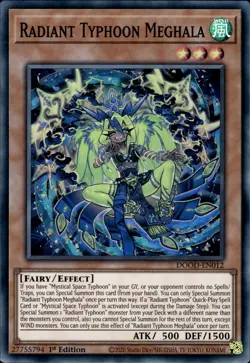 Radiant Typhoon Meghala - Super Rare 1st Edition DOOD-EN012 - NM - YuGiOh - Image 1