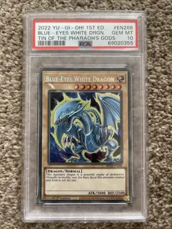 Yu-Gi-Oh Secret Rare Blue-Eyes White Dragon MP22-EN266 1st Edition PSA 10 - Image 1