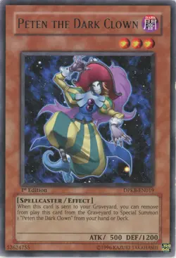Yugioh Peten The Dark Clown DPKB-EN019 1st Edition Rare LP - Image 1
