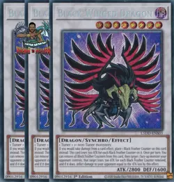Yugioh! 3x Black-Winged Dragon L5DD-ENS03 Secret Rare 1st Ed NM - Image 1