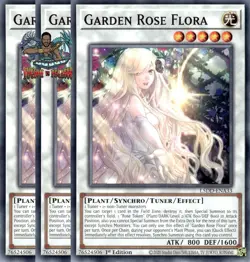 Yugioh! 3x Garden Rose Flora L5DD-ENA33 Common 1st Ed NM - Image 1