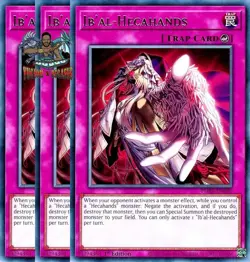 Yugioh! 3x Ib'al-Hecahands PHRE-EN010 Rare 1st Ed NM - Image 1