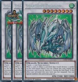 Yugioh! 3x Stardust Dragon L5DD-ENS01 Secret Rare 1st Ed NM - Image 1