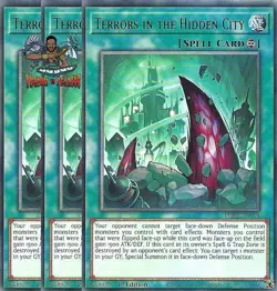 Yugioh! 3x Terrors in the Hidden City PHRE-EN054 Rare 1st Ed NM - Image 1