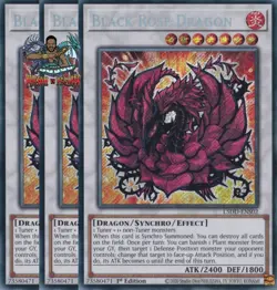 Yugioh! 3x Black Rose Dragon L5DD-ENS02 Secret Rare 1st Ed NM - Image 1