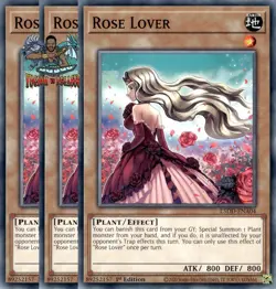 Yugioh! 3x Rose Lover L5DD-ENA04 Common 1st Ed NM - Image 1