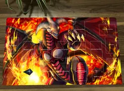 YGO Red Dragon Archfiend TCG CCG Playmat Card Game Mat Table Pad Free Bag - Image 1