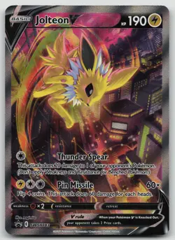 Jolteon V SWSH183 Holo Black Star Promo Pokemon Card LP Light Play - Image 1