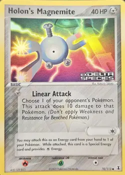 Pokemon Card | Holon's Magnemite EX Delta Species 70/113 Reverse Holo Stamped NM - Image 1