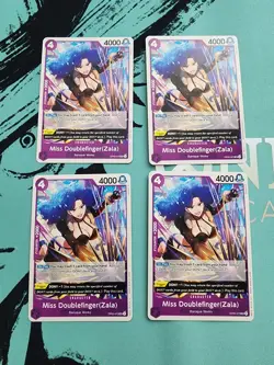 4x - Miss Doublefinger(Zala) - OP05-073 UC - One Piece Card TCG PRB01 Eng - NM - Image 1