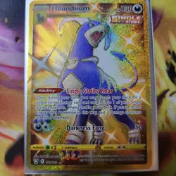 Pokemon TCG Houndoom Gold Secret Holo Rare Card 179/163 Battle Styles Full Art - Image 1