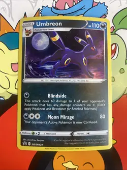 Pokemon TCG Umbreon SWSH129 Black Star Promo Holo Card With Fart Swirl NM - Image 1