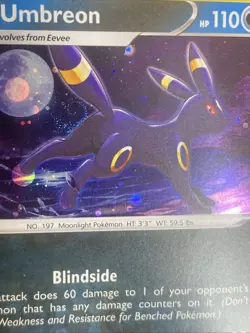 Pokemon TCG Umbreon SWSH129 Black Star Promo Holo Card With Fart Swirl NM - Image 2