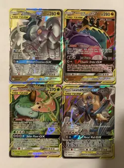 Naganadel & Guzzlord GX Cosmic Eclipse 2019 Secret Pokemon Card TCG + 3 Other TT - Image 1