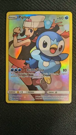 Pokemon TCG Piplup Holo Secret Rare Card Cosmic Eclipse 239/236 - Image 1