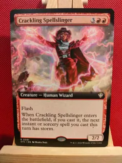 Crackling Spellslinger (Extended Art) - Outlaws of Thunder Junction - NM - MTG - Image 1