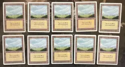 *** UNLIMITED 10x Plains (Trees) *** EX+ Clean! - Magic MtG - Image 1