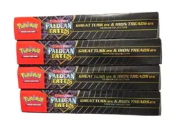 4 X Pokemon TCG Paldean Fates Great Tusk Iron Treads Ex Premium Collection LOT - Image 5