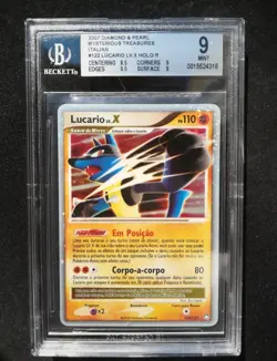 Pokemon Portuguese Lucario Lv. X Holo 122/123 D&P Mysterious Treasures BGS 9 - Image 1