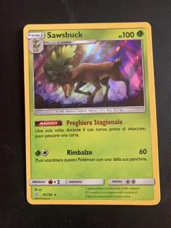 Pokemon Carta Sawsbuck 16/236 Eclissi cosmica Holo Ita Italiano - Image 1