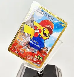 Pikachu Mario Pokemon Promo Gold Metal Card Collectible Gift/Display Hot！ - Image 2