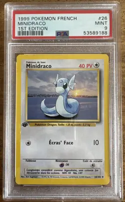 Carte Pokemon FR Wizards Set De Base Edition Ed 1 Minidraco 26/102 PSA 9 Pca - Image 1