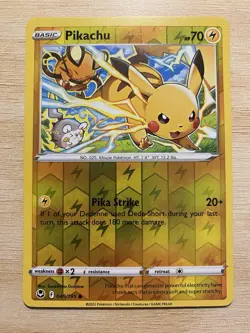 Pikachu 049/195 - Reverse Holo - Silver Tempest Pokemon Card - Image 1