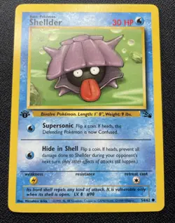 Pokemon Shellder 1st Edition 54/62 Fossil Common Card LP (#2) - Image 1