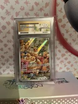 Pokemon Eevee TCG Twilight Masquerade Illustration Rare Card 188/167 Ace 10 Gem - Image 1