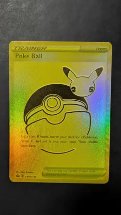 Pokemon 2021 Celebrations Trainer Poke Ball Black Star Promo Card SWSH146 - Image 1