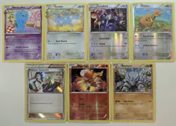 Mixed Lot of 7 XY Era Holo & RC Cards From GEN MCD FC BP Sets - Image 1