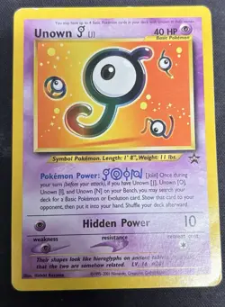 Unown J 38 Black Star Promo Rare Pokemon Card Unknown 2001 Vintage MP - Image 1