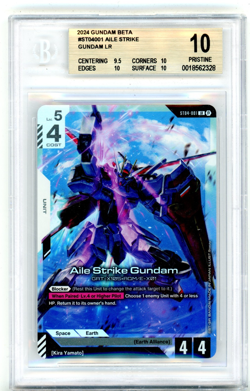 BGS Pristine 10 Gundam Card Game Aile Strike Gundam ST04-001 LR Gundam Beta - Image 1