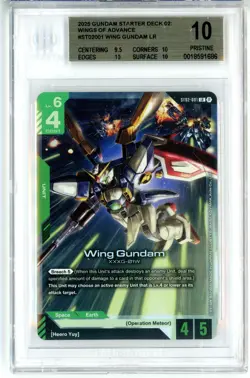 BGS Pristine 10 Gundam Card Game Wing Gundam ST02-001 LR - Gundam Beta 2024 - Image 1