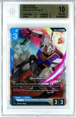 BGS Pristine 10 Gundam Card Game Gundam RX-78-2 GD01-001 LR Newtype Rising 2025 - Image 1