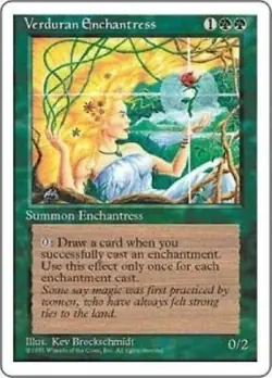 Verduran Enchantress 4th Edition MtG NM 1995 - Image 1