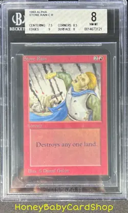 MTG Limited Edition Alpha 1993 Stone Rain BGS 8.0 NM/MT Old School 93/94 - Image 1