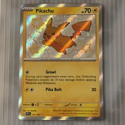 Pokemon Pikachu TCG Holo Shiny Rare Card Paldean Fates 131/091 - Image 1