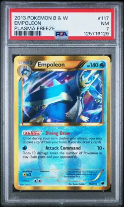 2013 POKEMON B&W PLASMA FREEZE #117 EMPOLEON PSA 7 - Image 1