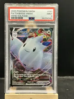 Togekiss VMAX 141/185 Full Art Holo 2020 Pokemon SWSH Vivid Voltage PSA 9 Mint - Image 1