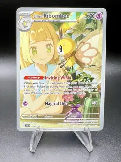 Pokemon TCG Lillie's Ribombee 164/159 Illustration Rare Holo Journey Together - Image 1