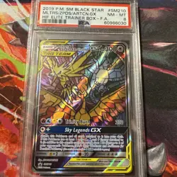 2019 POKEMON SM BLACK STAR PROMO FULL ART/MOLTRES & ZAPDOS & ARTICUNO GX PSA 8 - Image 1