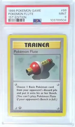 1x V1943: 1999: Pokemon Flute: 86/102: 1ST Edition: Game: PSA: 9: MINT: 1037695 - Image 1
