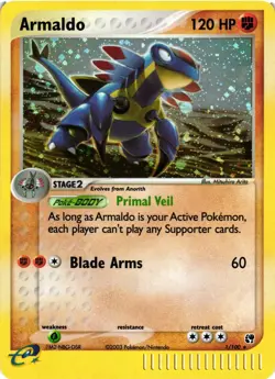 Pokemon TCG Armaldo Holo Rare 1/100 Ex Sandstorm E-Reader Series MP/HP - Image 1