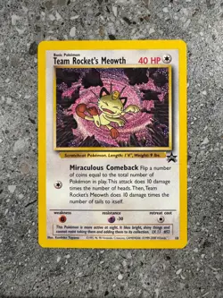 Pokemon TCG Cards Team Rocket's Meowth 18 WOTC Black Star Promo NM-M - Image 1