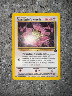 Pokemon TCG Cards Team Rocket's Meowth 18 WOTC Black Star Promo NM-M - Image 3