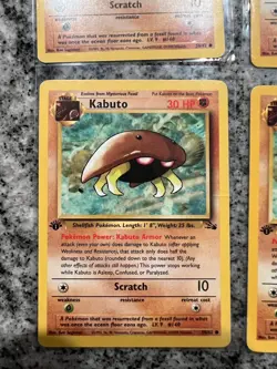 4 X 1st Edition Kabuto - Fossil - #50/62 - Vintage Pokemon Card 1999 WOTC MP - Image 2