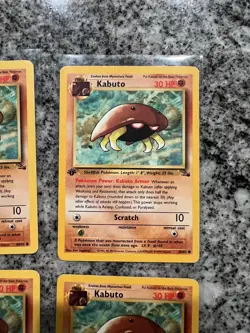 4 X 1st Edition Kabuto - Fossil - #50/62 - Vintage Pokemon Card 1999 WOTC MP - Image 3