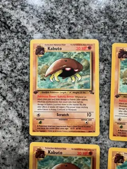 4 X 1st Edition Kabuto - Fossil - #50/62 - Vintage Pokemon Card 1999 WOTC MP - Image 4