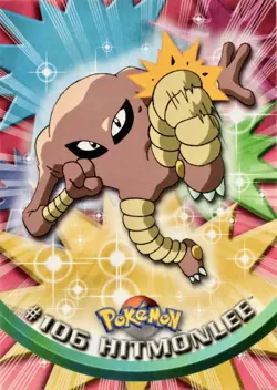 Hitmonlee # 106 - Topps Series Blue Logo Pokemon Card LP/NM - Image 1
